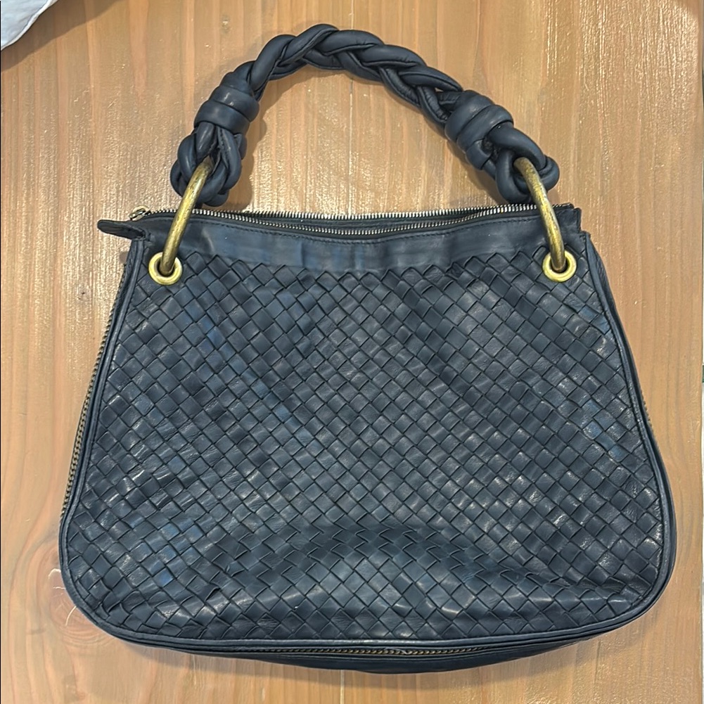 Bottega Veneta Intrecciato Black Woven Leather Handbag
